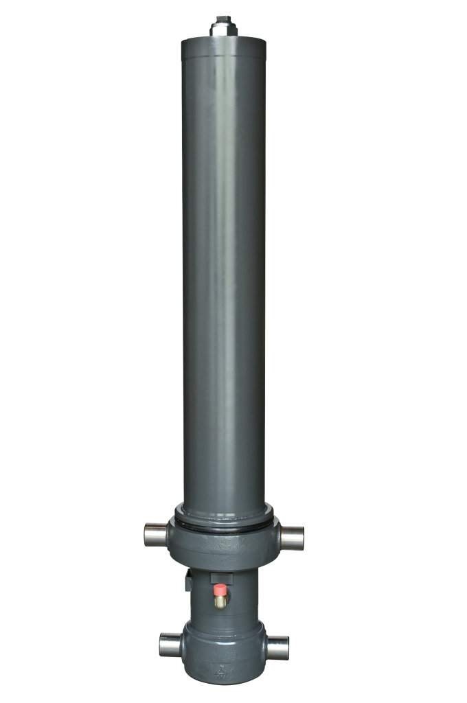 Telescopic front-end tipping cylinder