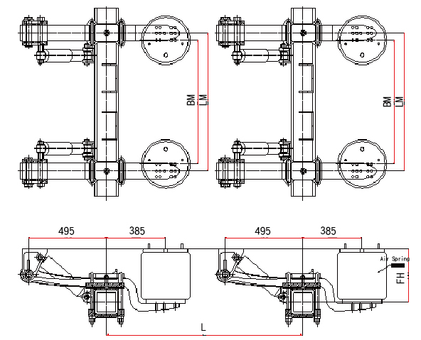 CTK Two-Axle Air Suspension System (Without Lift)
