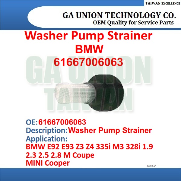 Washer Pump Strainer & Gasket-61667006063