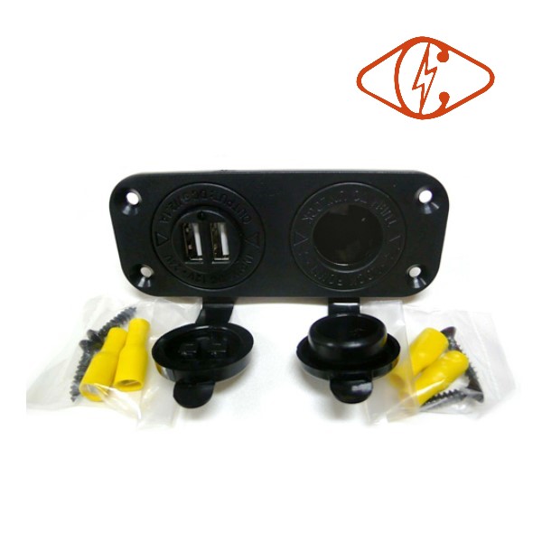 USB  Socket And Plug Fittings And Double Hole Fixing Panel