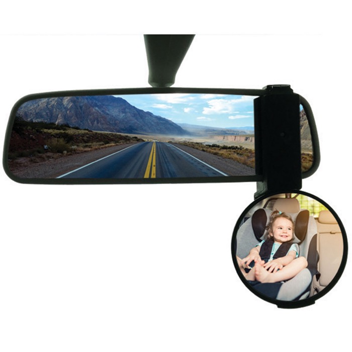 MONITOR MIRROR (PATENTED) ROUND, CLIP BASE