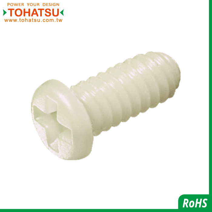 Super low dome head Phillips plastic screw (material: RENY)