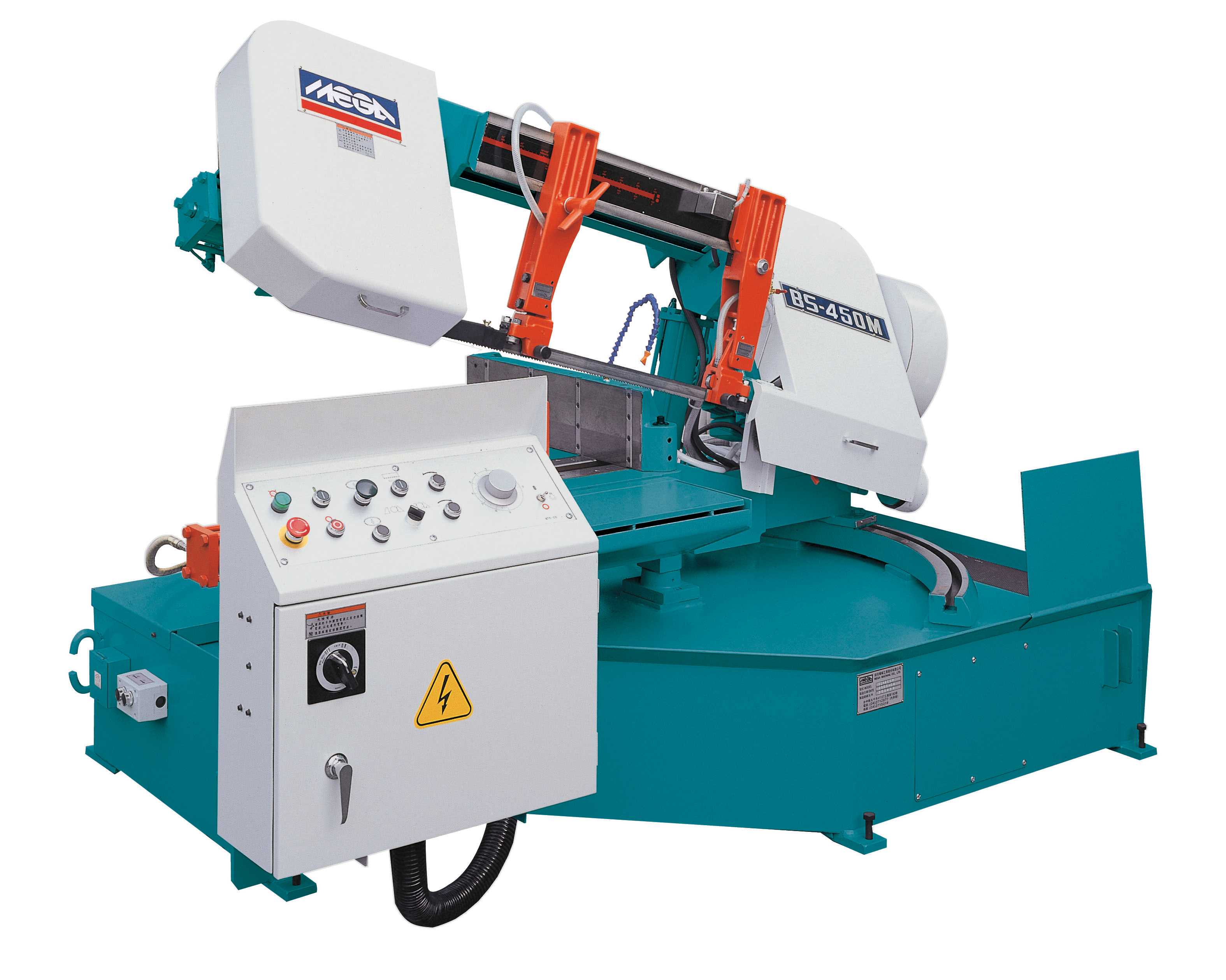 SEMI AUTOMATIC HORIZONTAL BANDSAWS (POWER TURNING TABLE MITRE CUTTING)-BS-450M